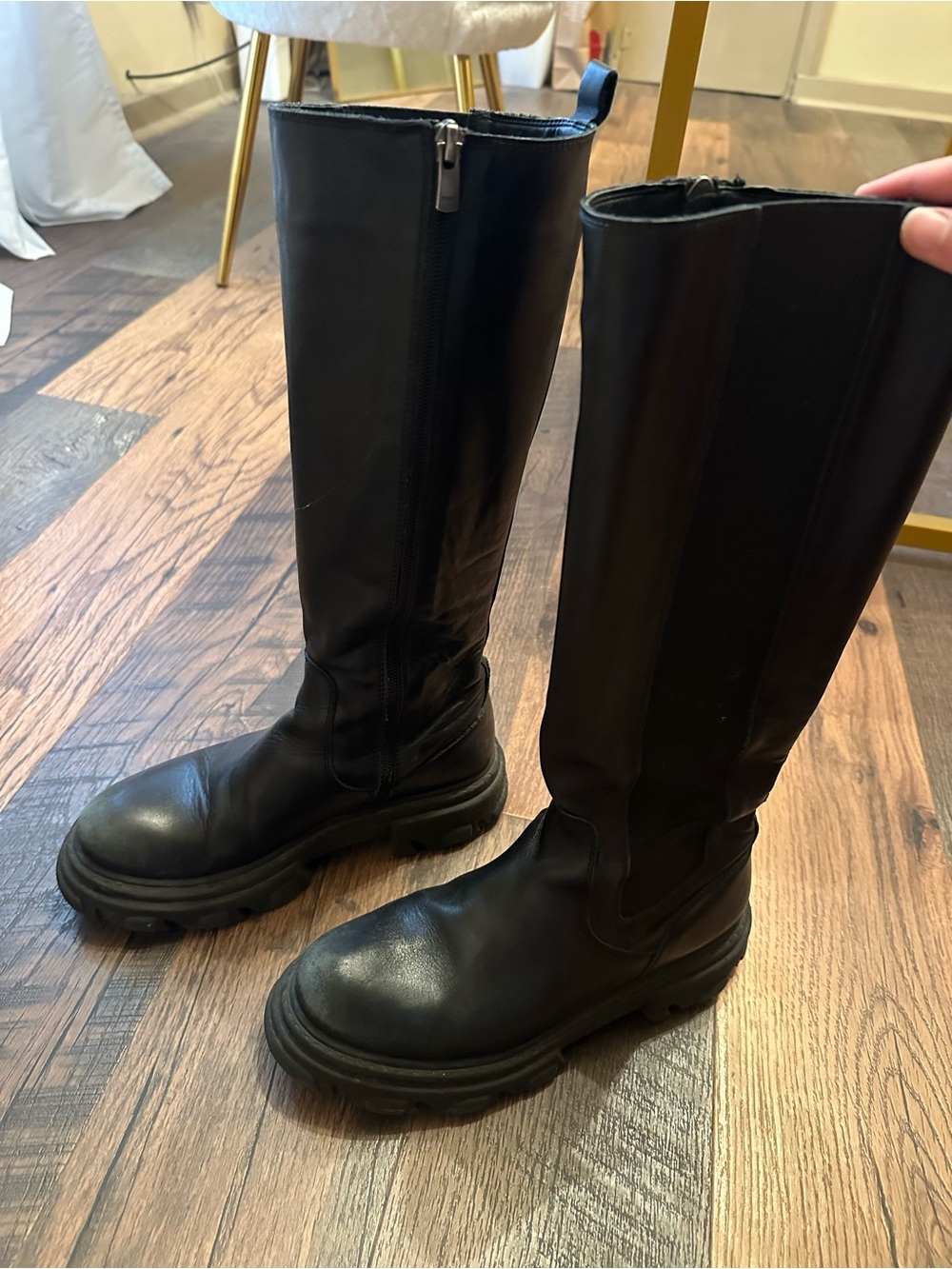 Steve Madden Black Over-the-Knee Chunky Sole Boots